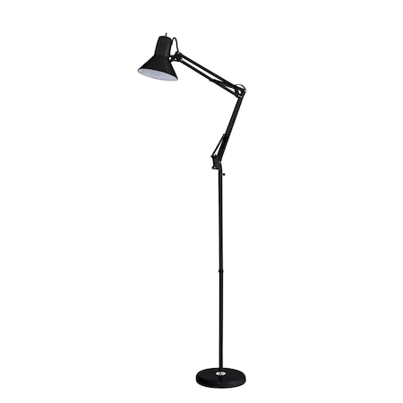 Bostitch Swing Arm Metal Floor Lamp, Black VLF100F